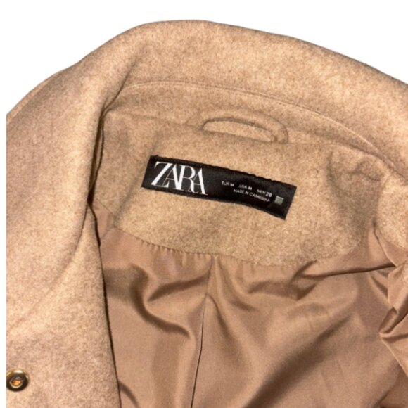 Women's Tan Button Up Zara Jacket - Size Medium - Picture 2 of 2